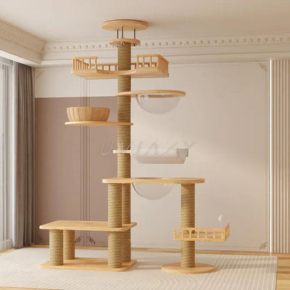 Floor-to-Ceiling Cat Tree Wood
