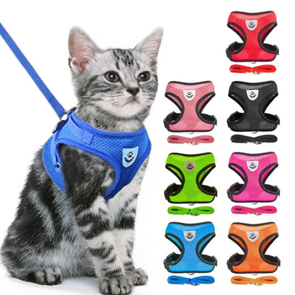 Adjustable Cat Harness and Leash Set