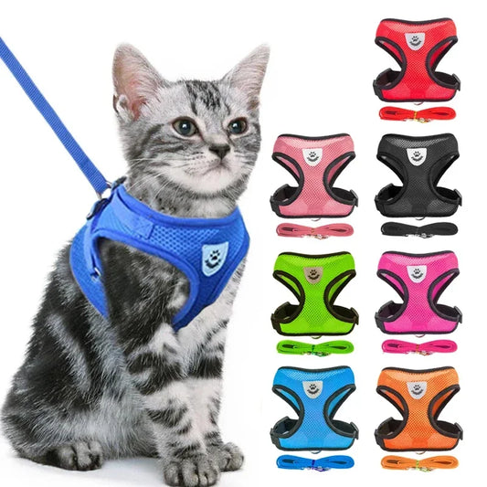 Adjustable Cat Harness and Leash Set