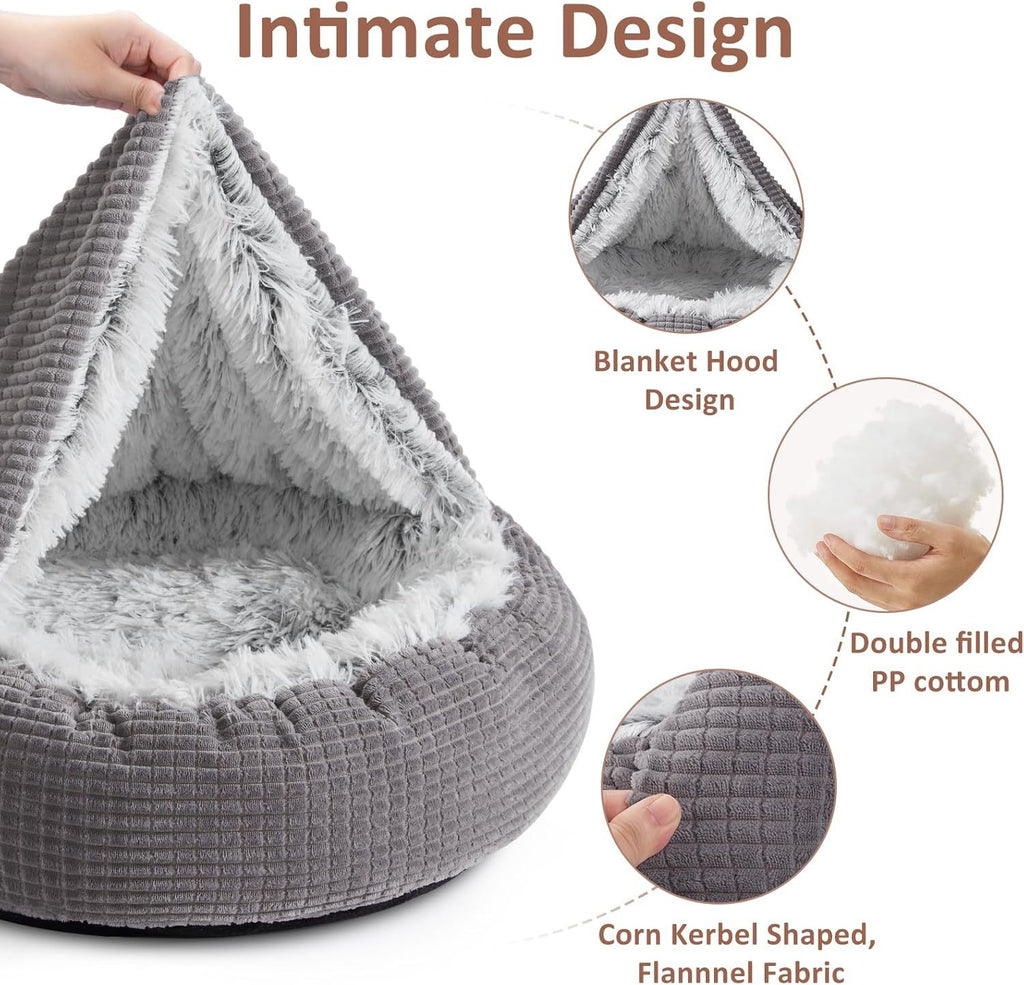 SereneShell™ Cave Hoodie Bed