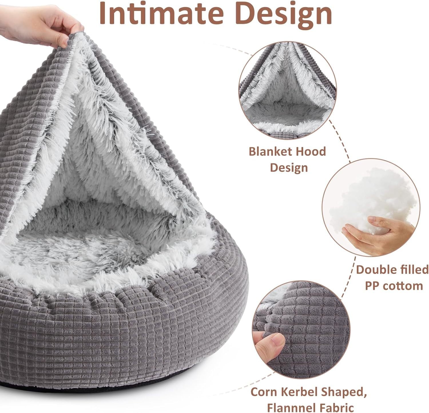 SereneShell™ Cave Hoodie Bed