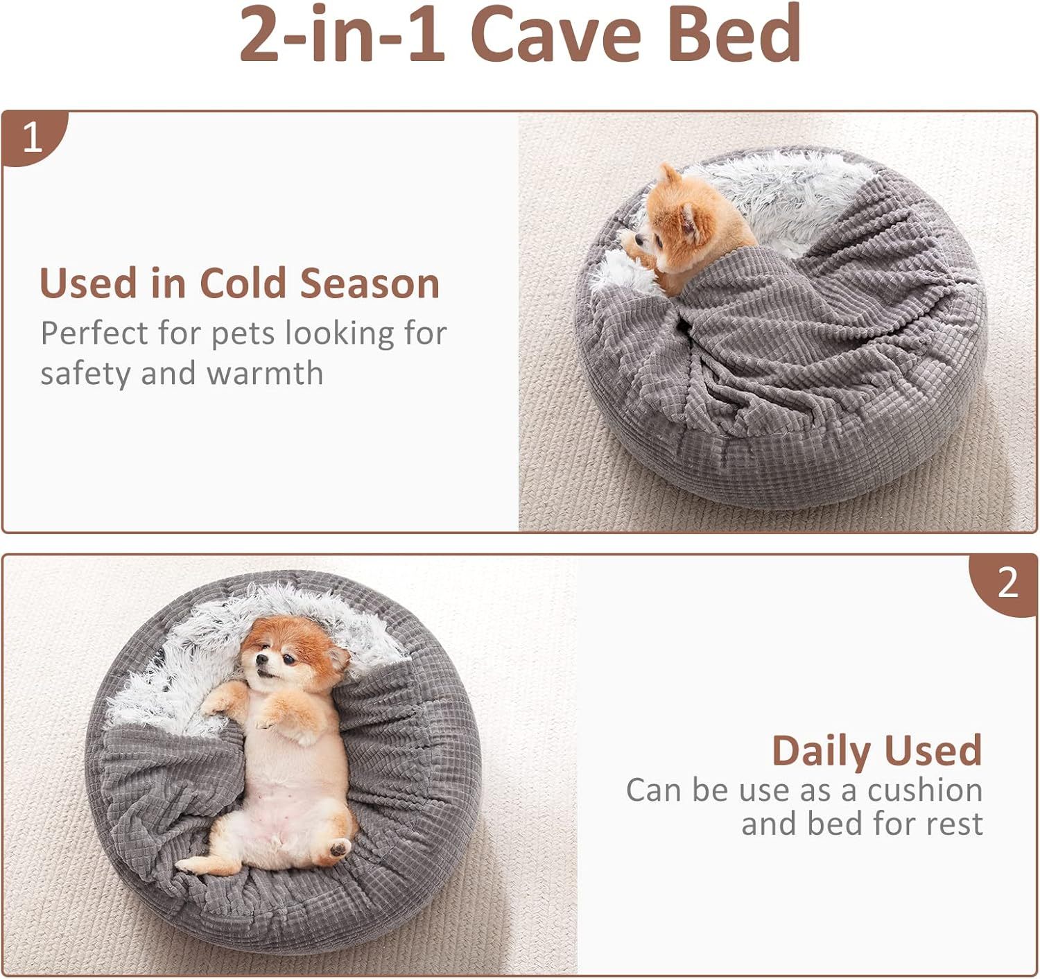 SereneShell™ Cave Hoodie Bed